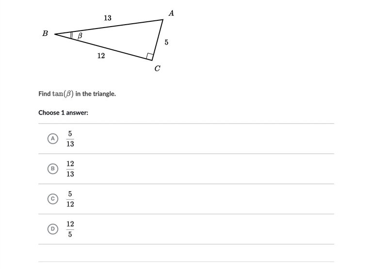 Find Tan(ß) in the triangle-example-1