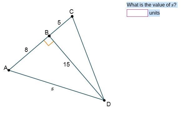 What is the value of s? _____units-example-1