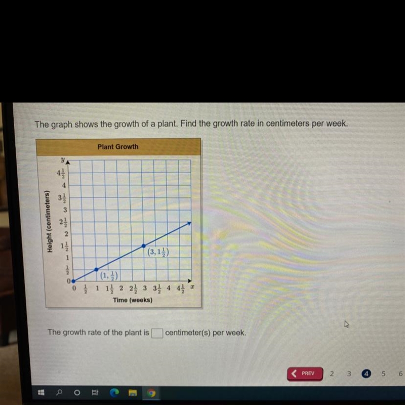 how many centimeters is the growth rate of the plant per week? Please i really need-example-1