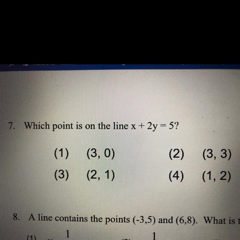 Which point is on the line x+2y=5-example-1