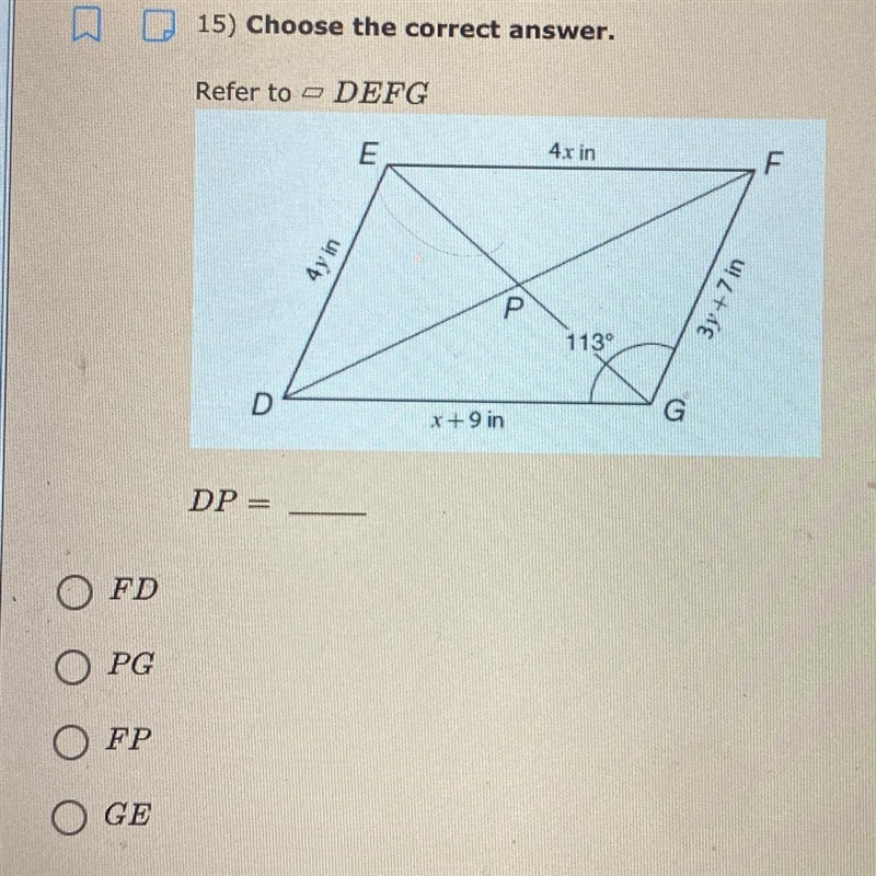 DP = A.FD B.PG C.FP D.GE-example-1