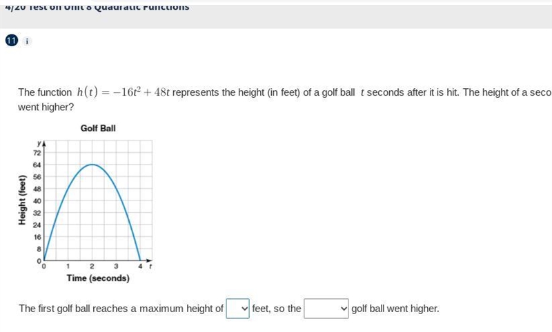 Which golf ball went higher, and how many feet? (Desmos!) - Just added the answer-example-1