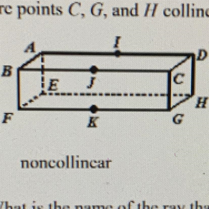 Are points C,G, and H collincar or noncollincar?-example-1