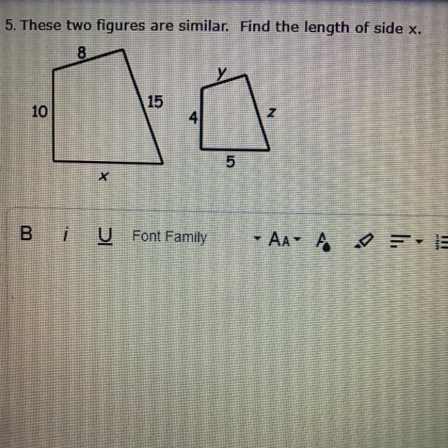 Please help! Find the length of x-example-1