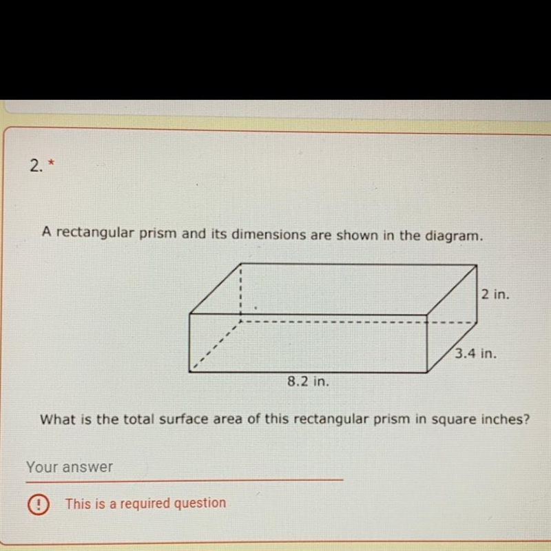 A rectangular prism and its dimensions are shown in the diagram. What is the total-example-1