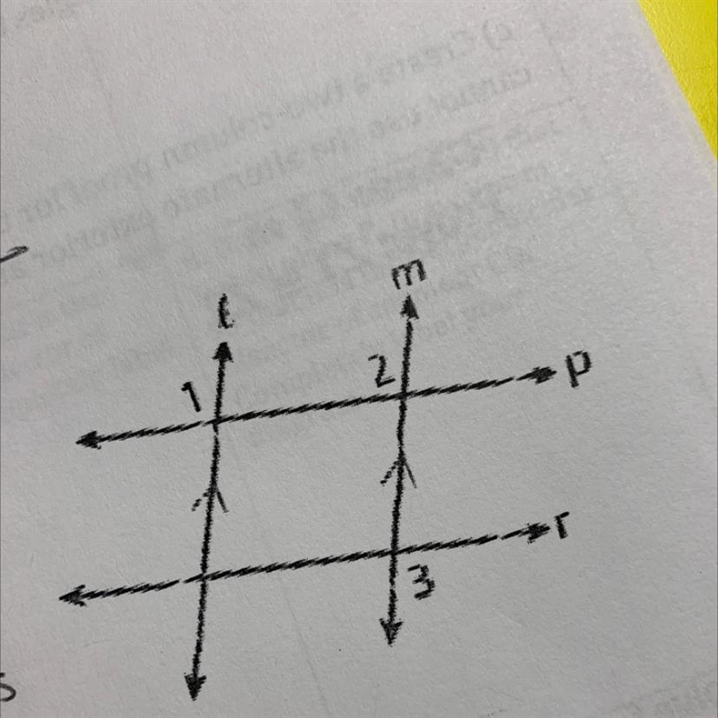 Explain why angle 1 and 3 are not alternate exterior angles-example-1