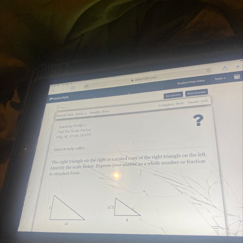 The right triangle on the right is a scaled copy of the right triangle on the left-example-1