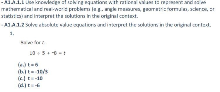 (a.) t = 6 (b.) t = -10/3 (c.) t = -10 (d.) t = -6-example-1