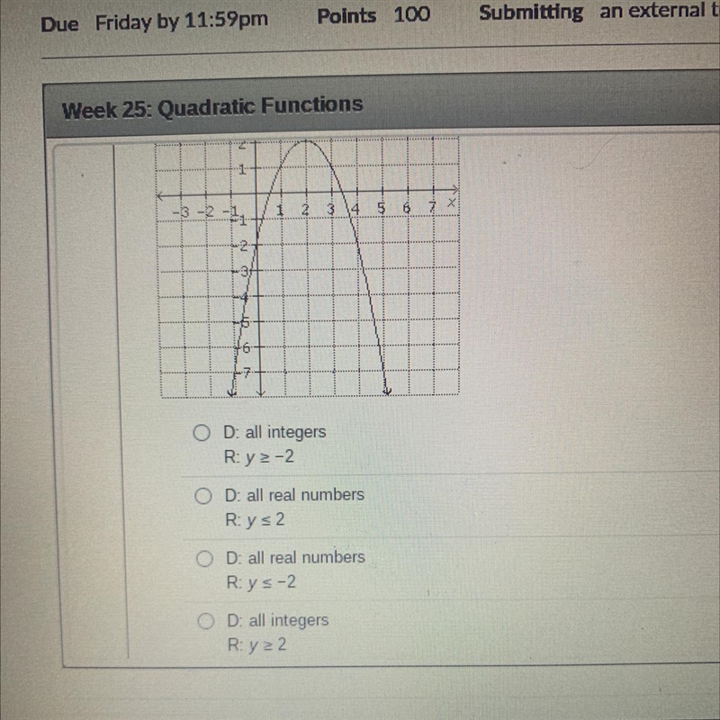 Help with this please!! (State the domain and range this parabola)-example-1