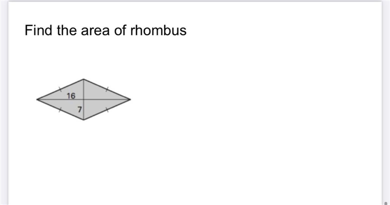 Find the area of rhombus-example-1