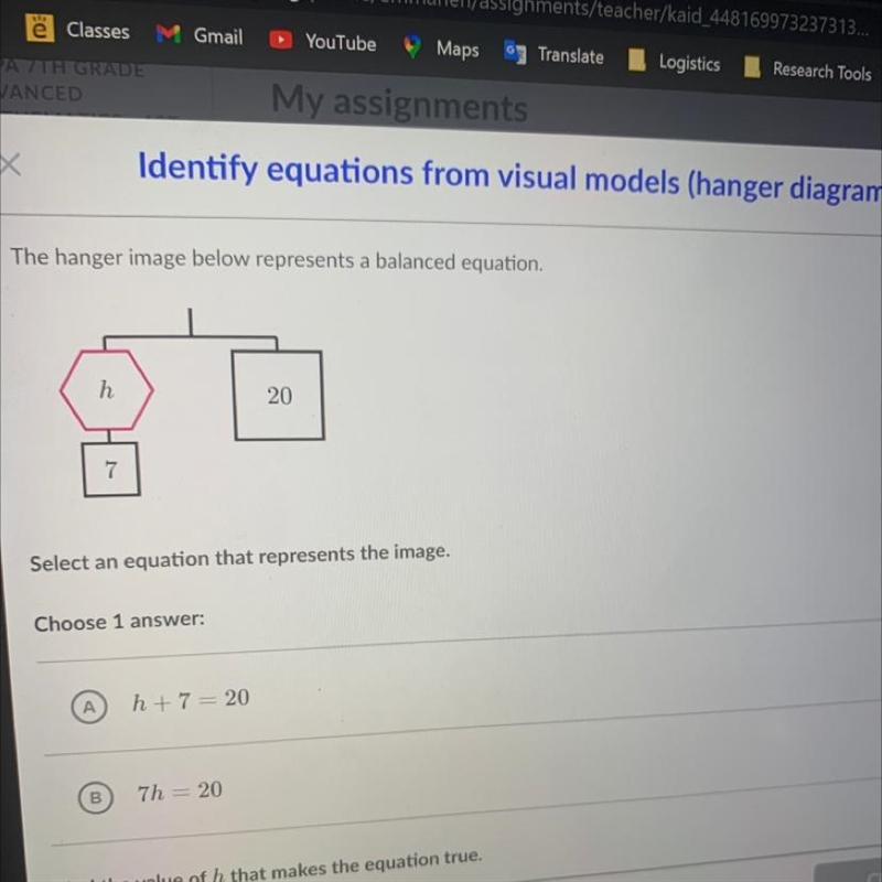 The hanger image below represents a balanced equation h 20 7. Select an equation that-example-1