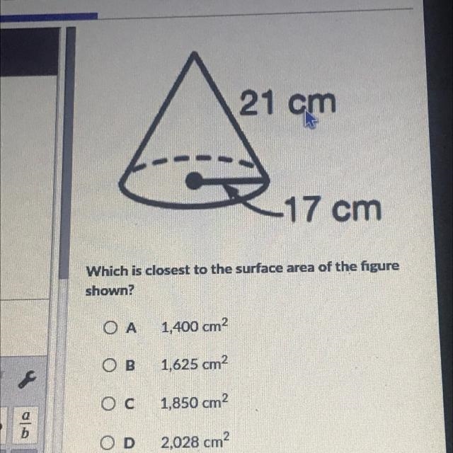 Which is closest to the surface area of the figure?-example-1