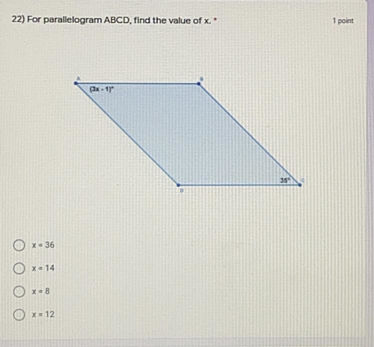 For this, find the value of X for this parallelogram!! Thank you :)-example-1