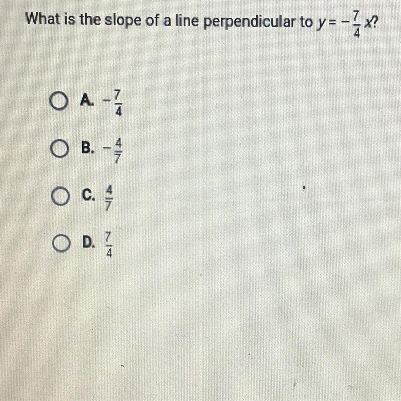 What is the slope of a line perpendicular to y=-x?-example-1