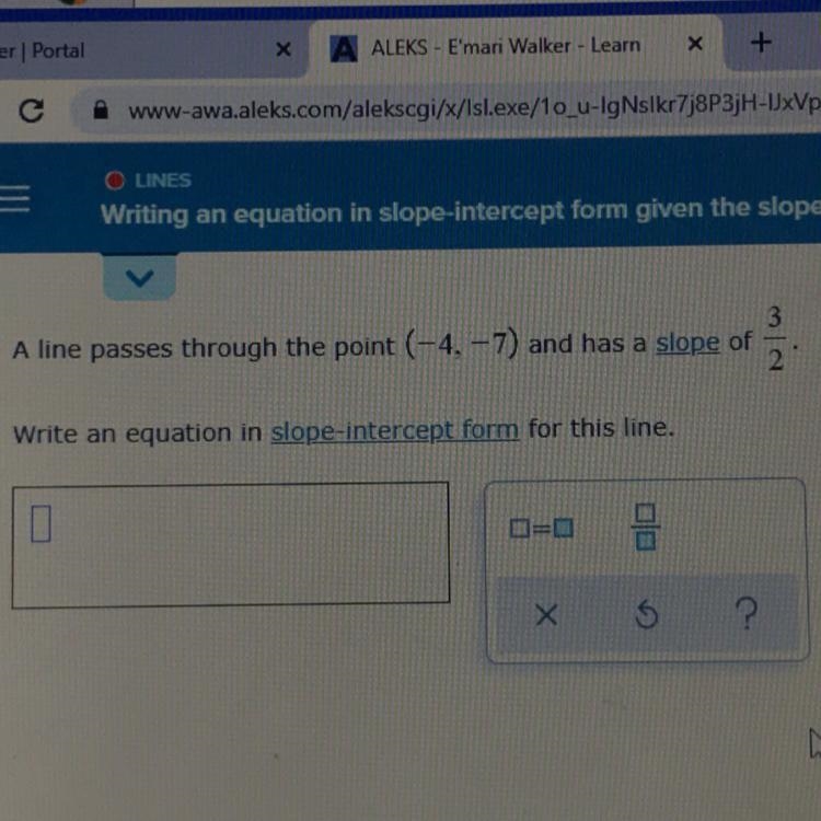 Write an equation in slope-intercept form for this line.-example-1