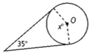 Assume that lines that appear to be tangent are tangent. O is the center of the circle-example-1