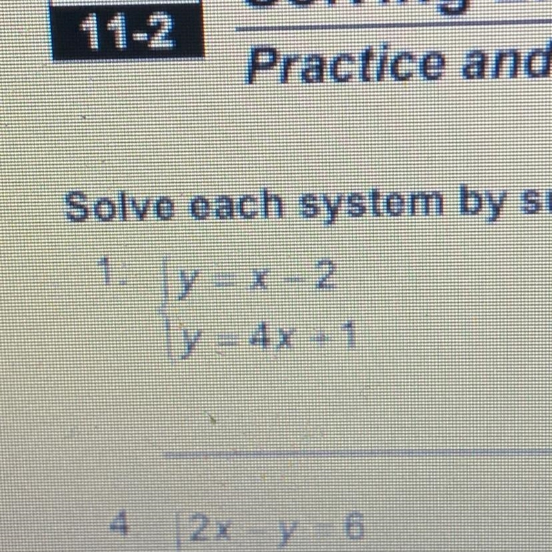 HELP QUICK!! solve by substitution and show work please-example-1