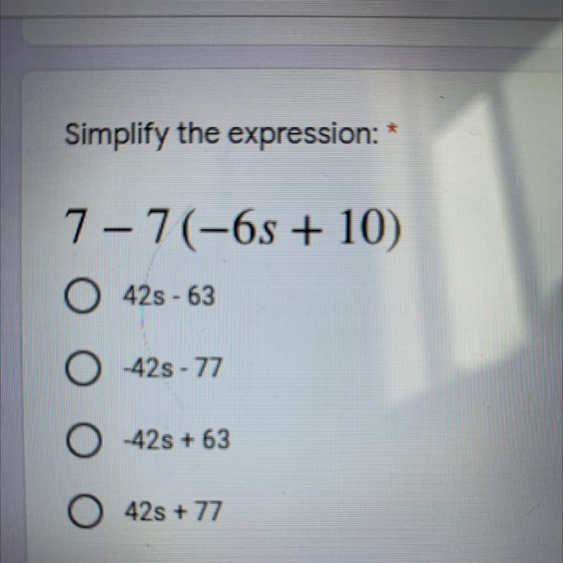 Simplify the expression. Those are the options.-example-1