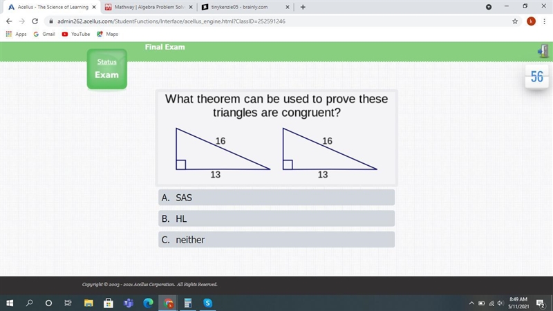 What theorem can be used to prove these triangles are congruent?-example-1