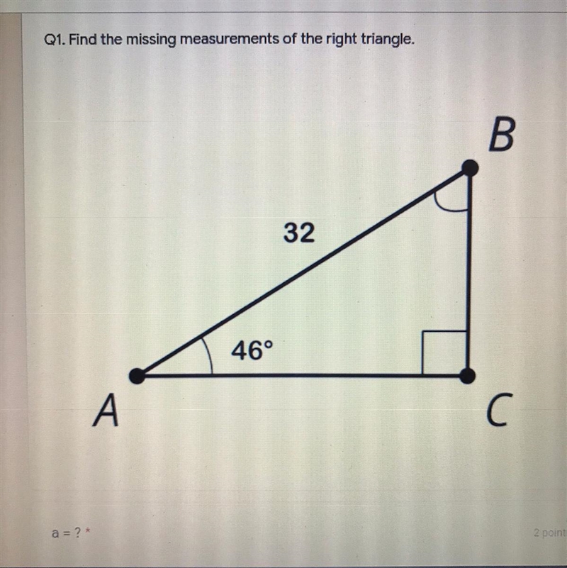 What does a=? b=? Angle B=?-example-1