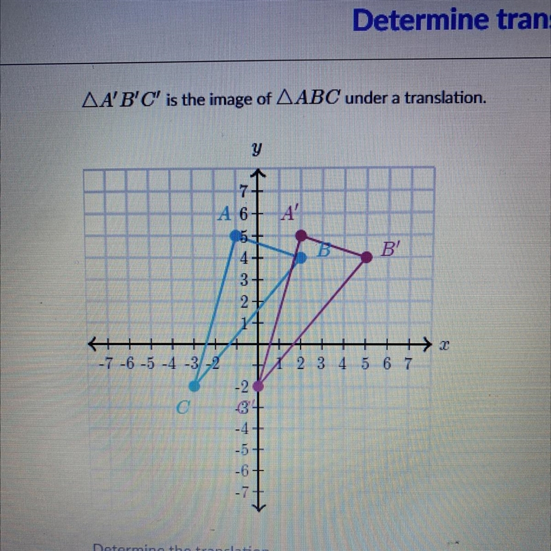 A'B'C' is the image of AABC under a translation.-example-1