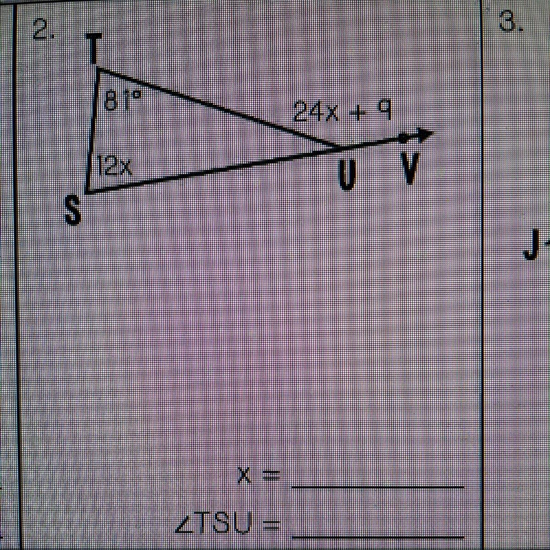 Write and solve an equation to find the value of x and a missing angle in the triangle-example-1