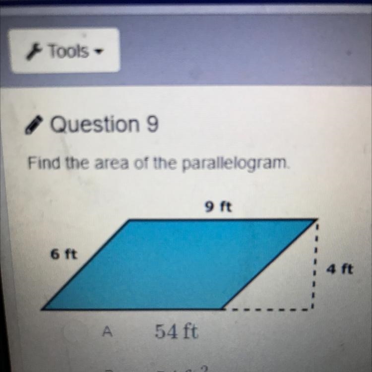 Find the area of the parallelogram.-example-1