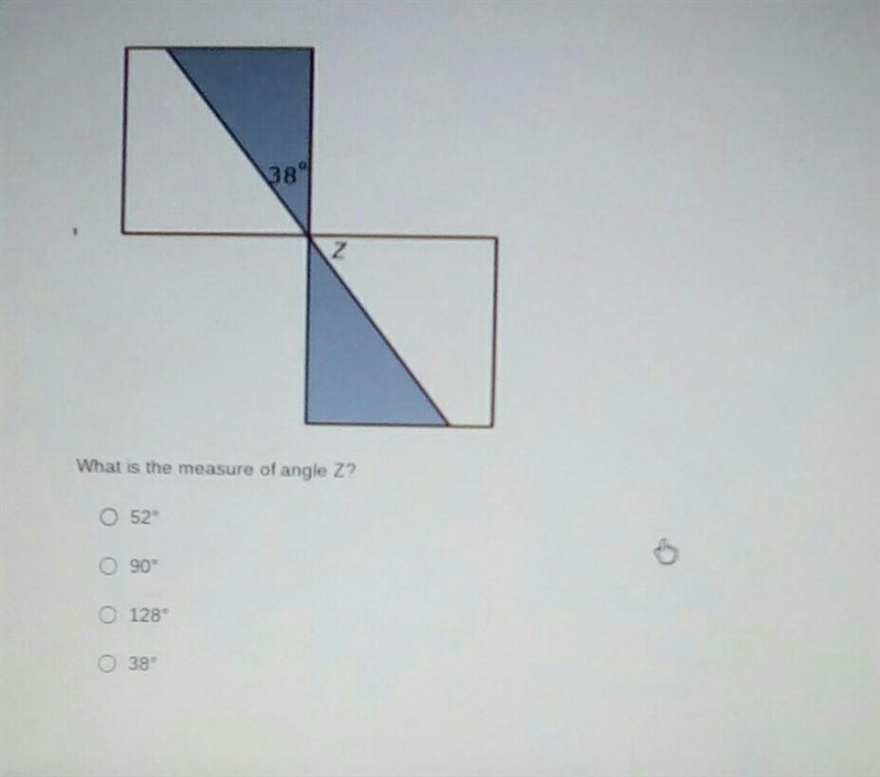 Sammi designs a quilt composed of squares as shown what is the measure of angle z-example-1