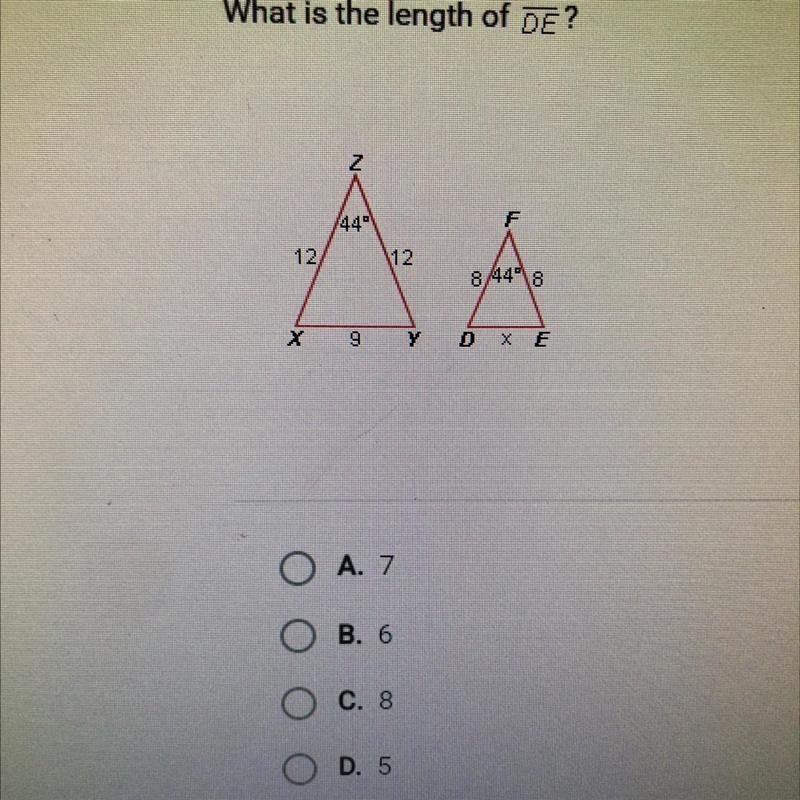 Please help me, What is the length of DE?-example-1