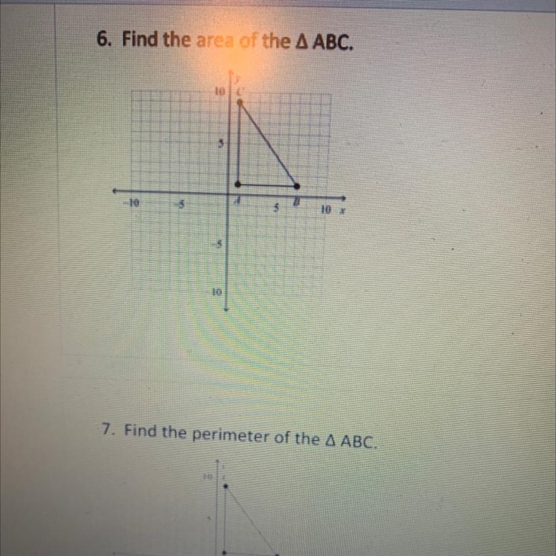 Simple Algebra problem. Includes the x and y axis. Also need help finding the perimeter-example-1