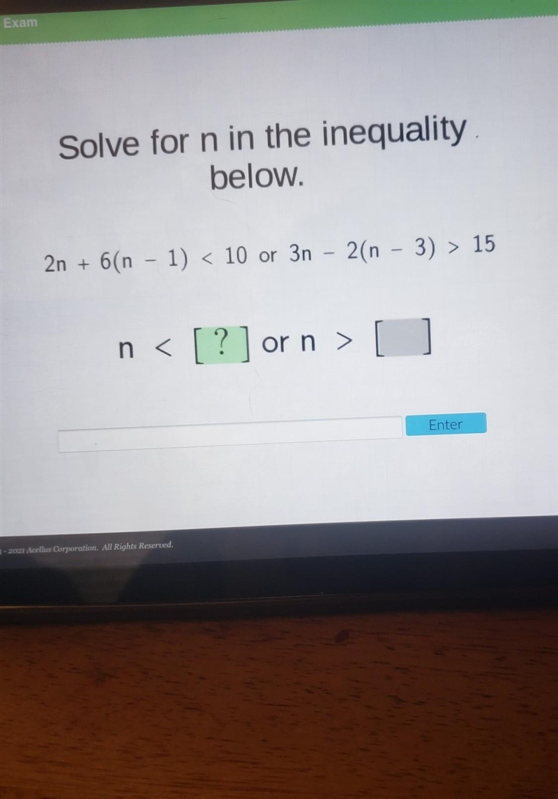 Can someone please help me is it < 2 or n> 9​-example-1