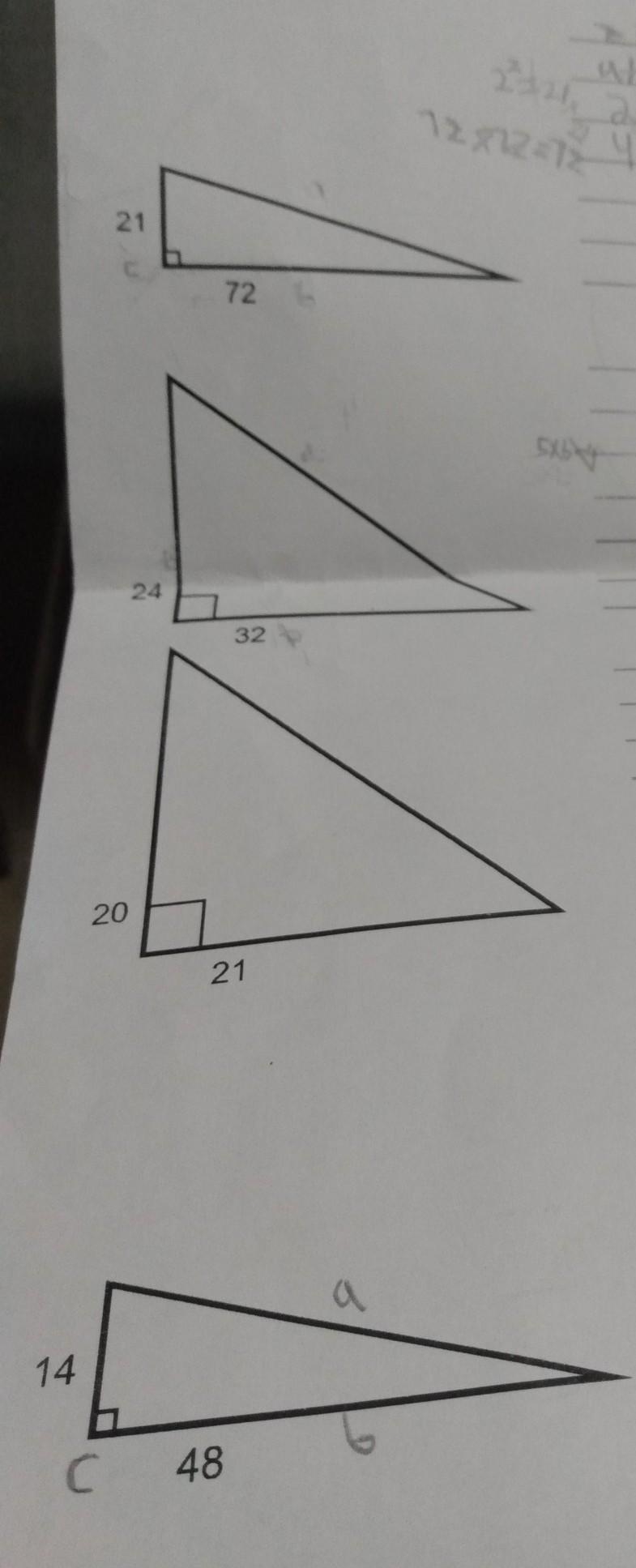 How do I find length of the third side of all each triangle?​-example-1