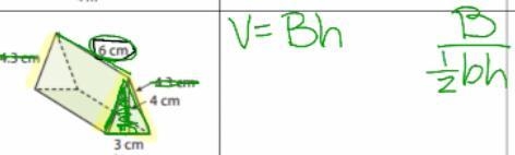 The formula is V=BH Base= 1/2BH Solve ----example-1