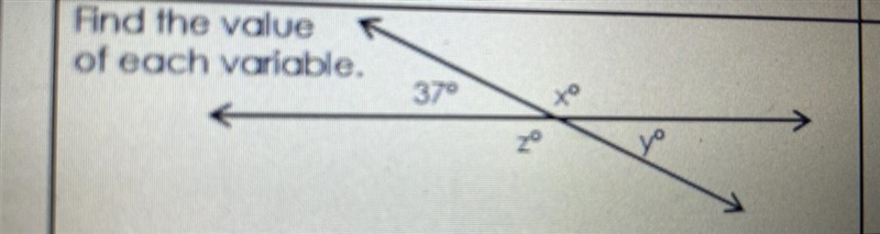 Find the value of each variable.-example-1