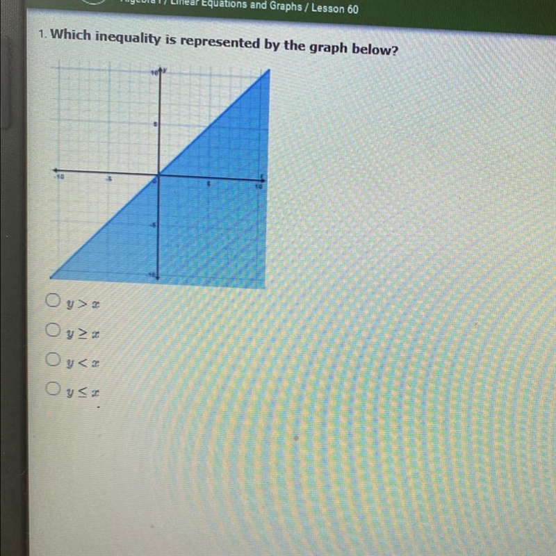 Algebra 1 / Linear Equations and Graphs-example-1