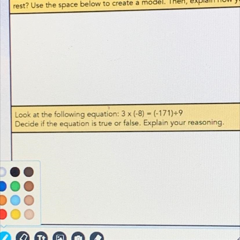 Look at the following equation: 3x(-8)=(-171) divided by 9. decide if the equation-example-1