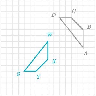 Quadrilaterals ABCD and WXYZ are congruent. Which of the following sequences of transformation-example-1