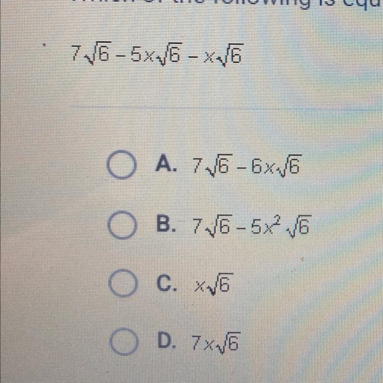 Which of the following is equivalent to the expression below?-example-1