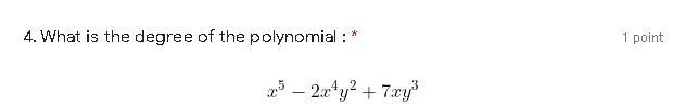 What is the degree of the polynomial :-example-1