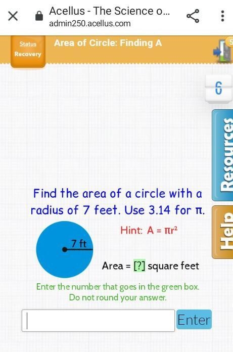 AREA OF A CIRCLE PLS HELP​-example-1