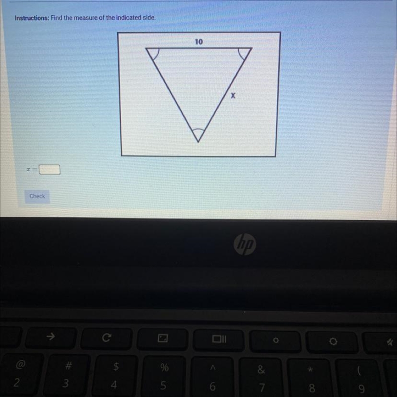 Find the measure of the indicated side-example-1