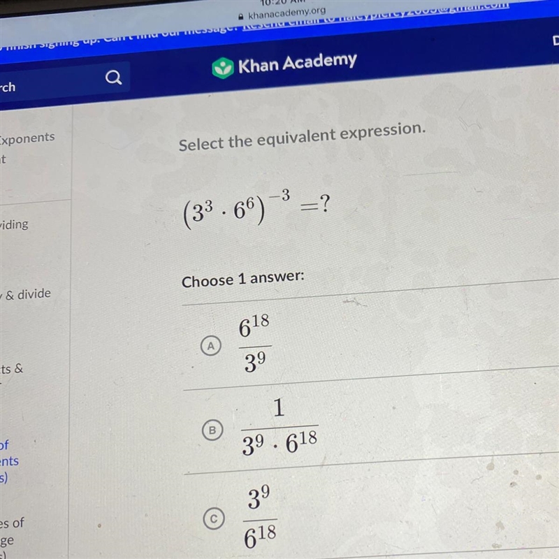 PLEASE HELP!!! select the equivalent expression-example-1