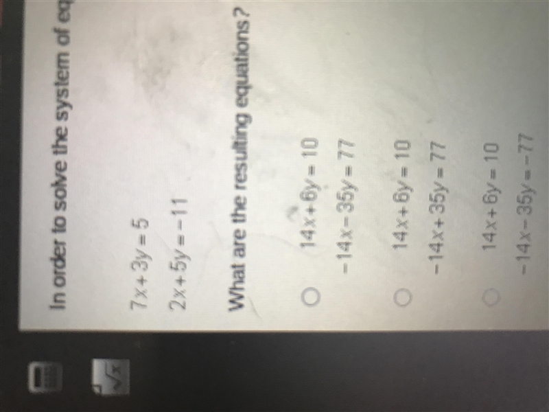 in order to solve the system of equations below , harvey multiplies each equation-example-1