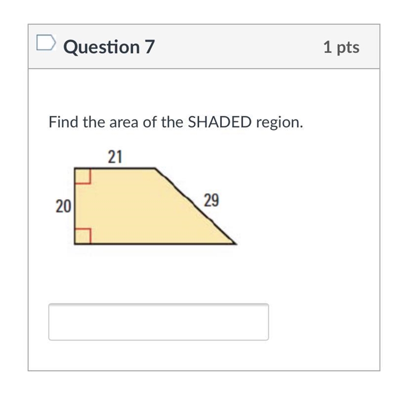 Find the area of the SHADED region.-example-1