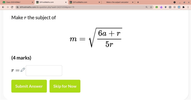 Make r the subject - picture underneath-example-1