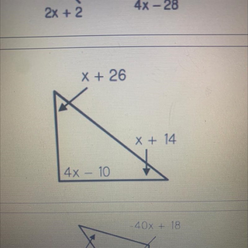 Can someone pls help me find x on this triangle-example-1