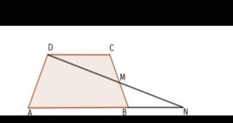 In this figure AB and CD are parallel. M is the mid point of BC. Prove that the area-example-1