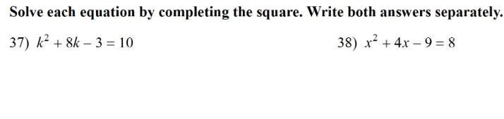 Solve each equation by completing the square. Write both answers separately.-example-1