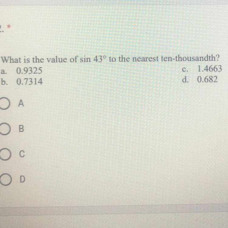 What is the value of sin 43 degrees to the nearest ten-thousandth?-example-1