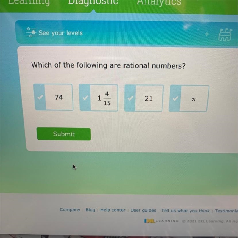 Which of the following are rational numbers-example-1